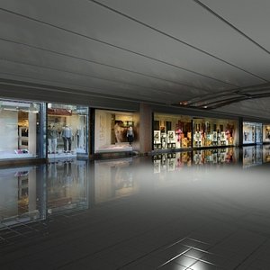 3d model of airport interior store