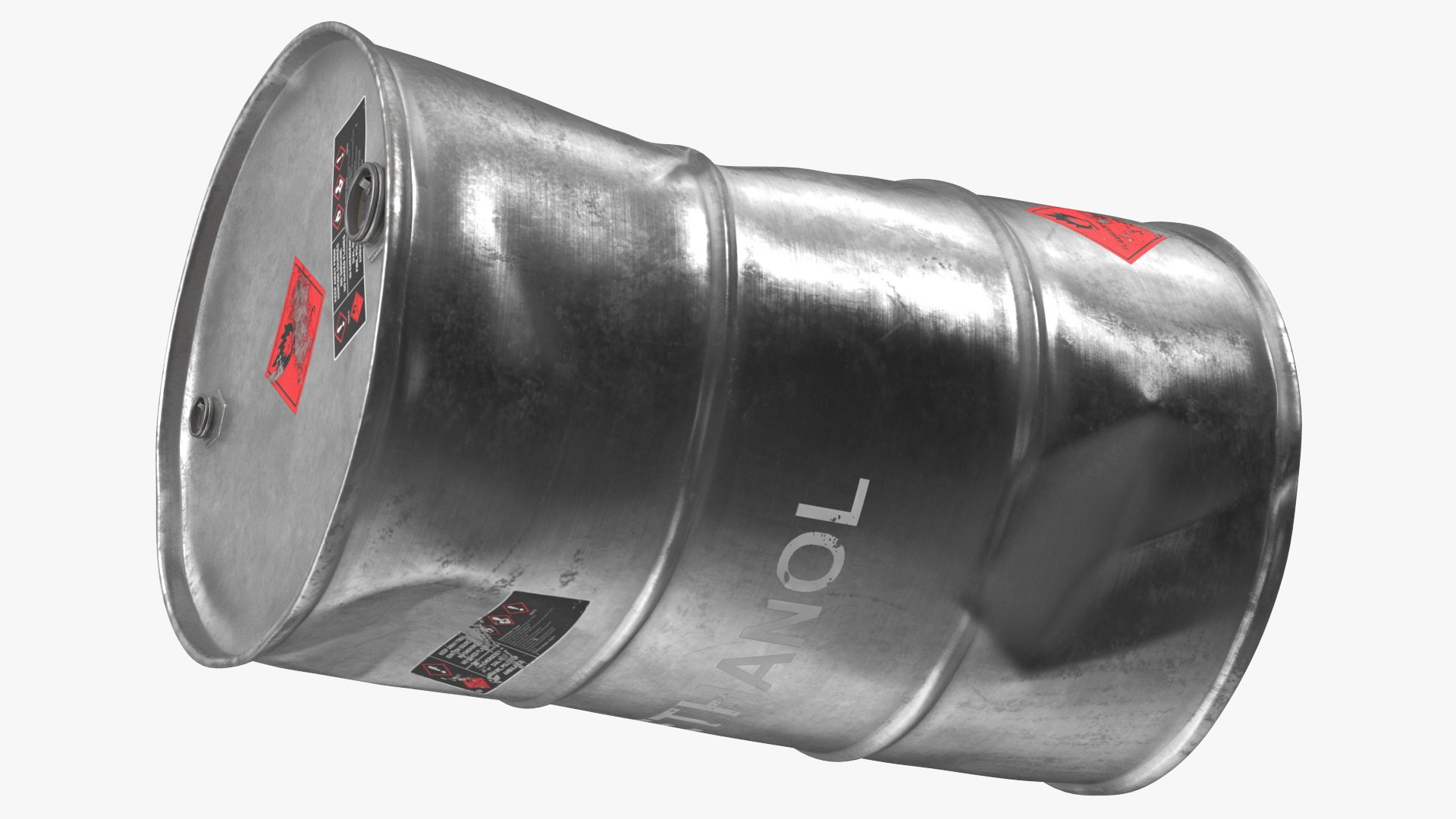 Old Ethanol Metal Barrel 3D model preview