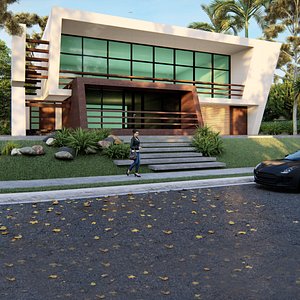 3D modern building architecture