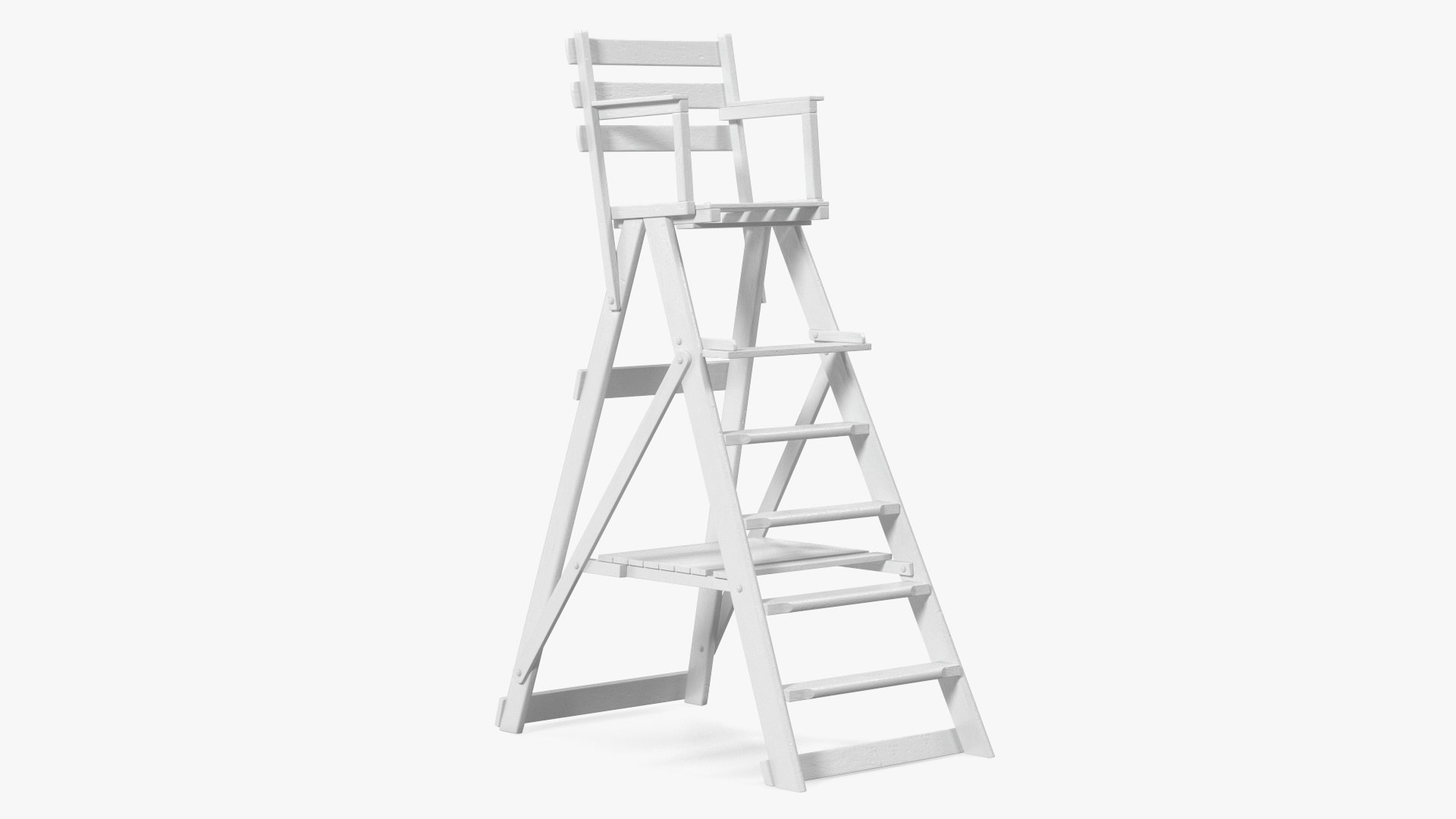 Tennis Umpire Chair White 3D model preview