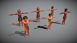 3D Caveman Family model