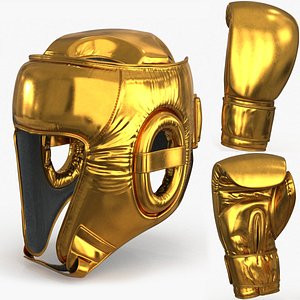 3D model Boxing Gloves Head Guard Collection 3D model