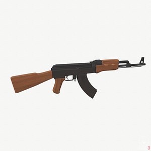 3D ak-47 gun modeled model