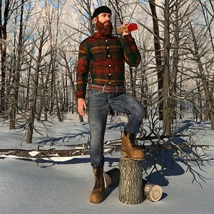 rigged canadian lumberjack 2 3d model