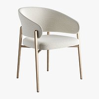 LINDA Upholstered Fabric Chair With Armrests by Marelli