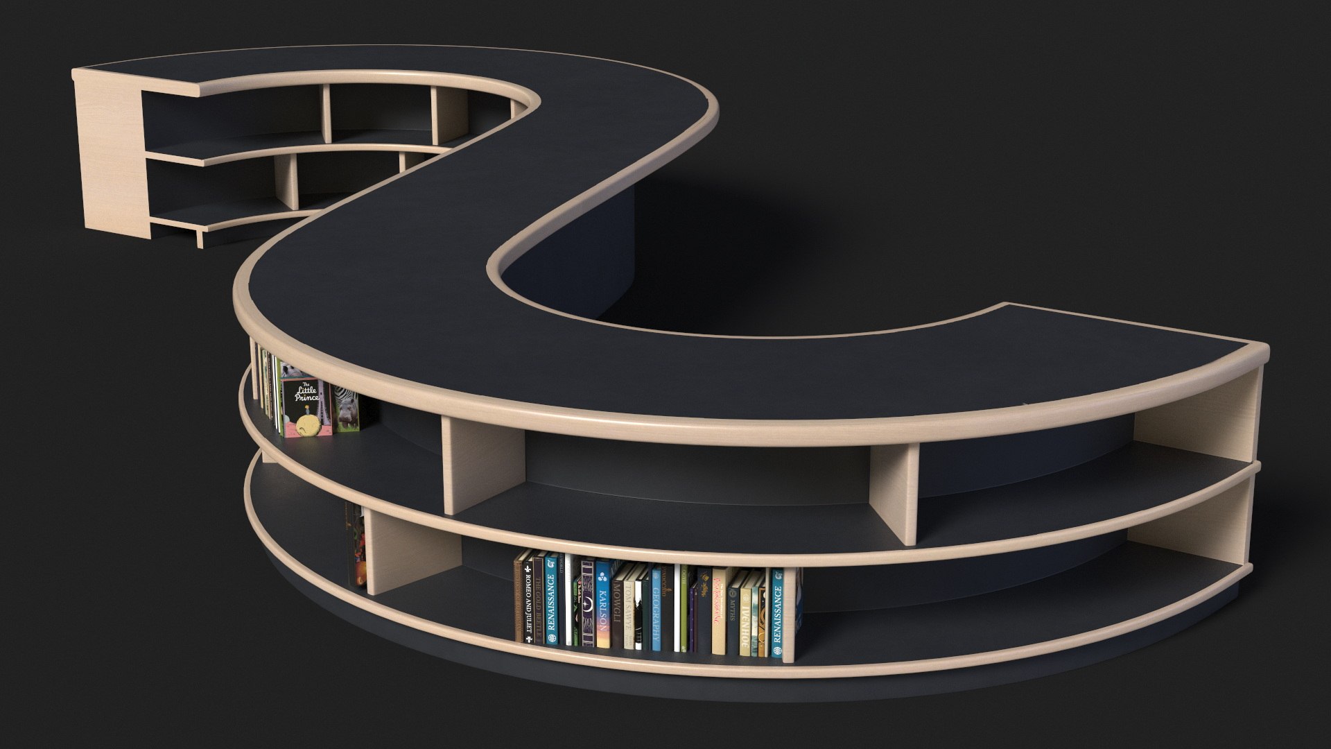 3D Library Table S Shape Model - TurboSquid 2320603