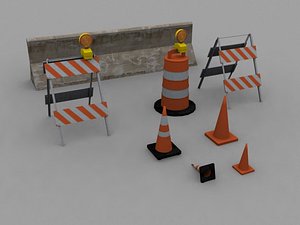 road barrier pack 3ds