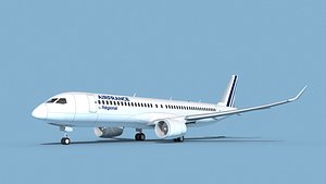 3D Airbus A220-300 Air France Regional model