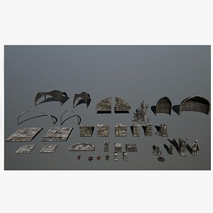 3D Old Ruin Set 2 model