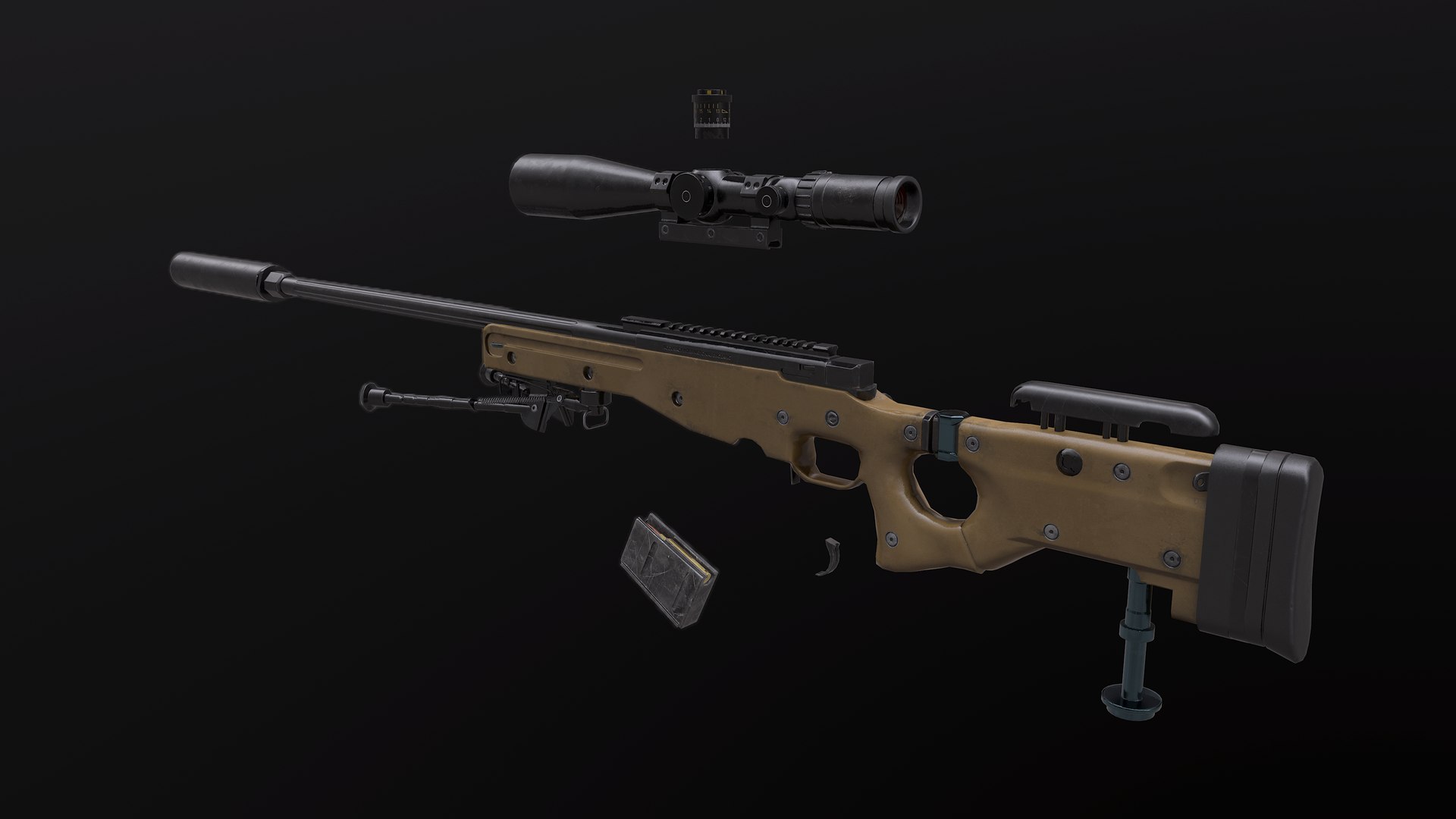 3D model AWM AWP Sniper Rifle VR / AR / low-poly | CGTrader