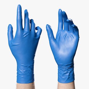 V-ARM 04 Realistic Female Hands in Nitrile Gloves 3D model
