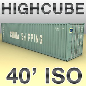 ISO shipping container 40 feet highcube