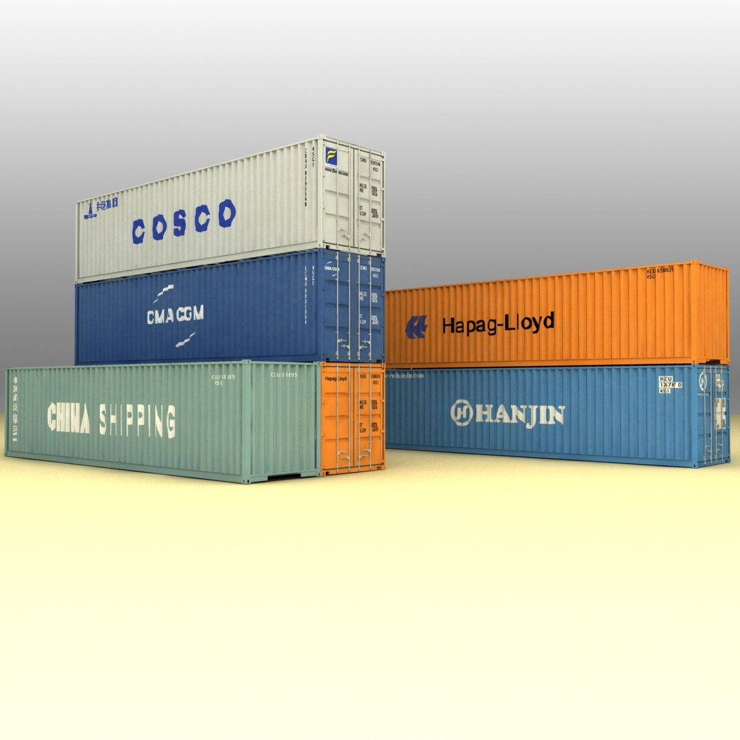 40 Feet Container Cargo Ships 3d Model