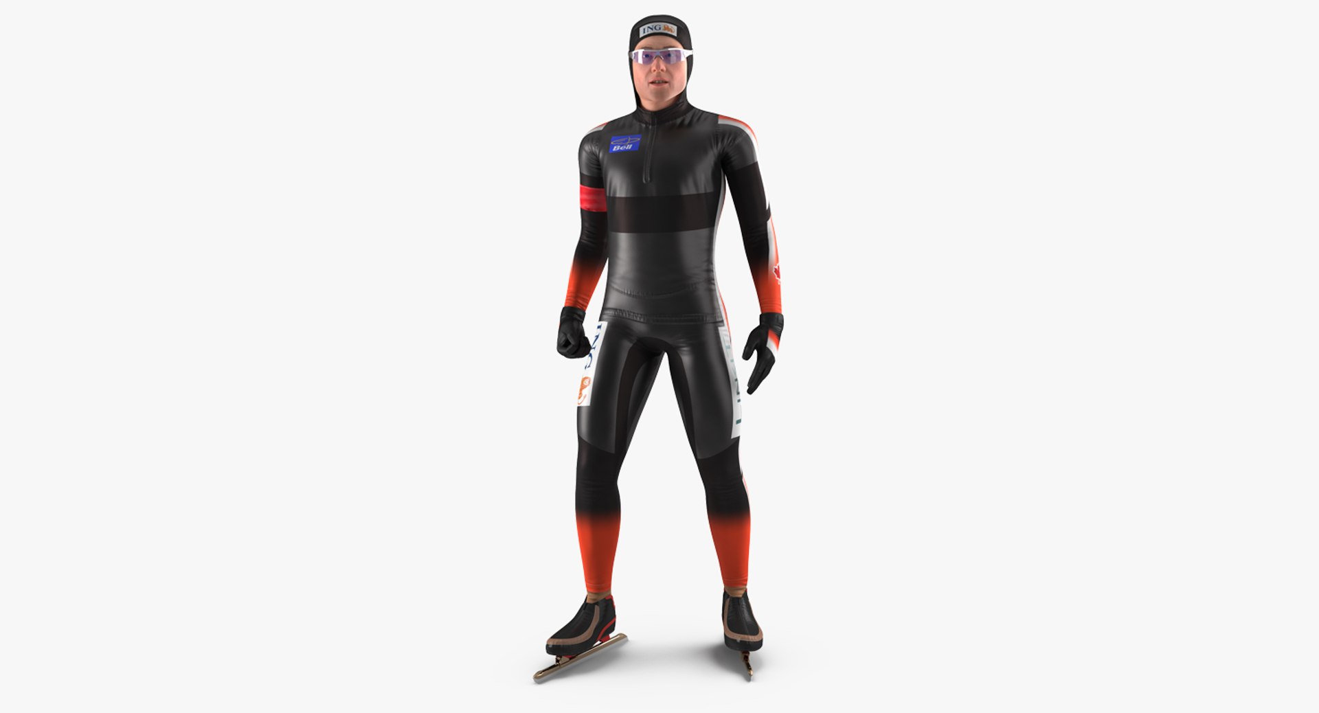 Speed Skater 2 Rigged for Cinema 4D 3D model preview