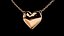 Coração amor pingente de ouro modelo de impressão 3D