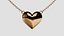Coração amor pingente de ouro modelo de impressão 3D