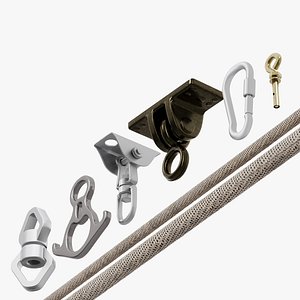 Versatile set of realistic rope and rigging equipment models