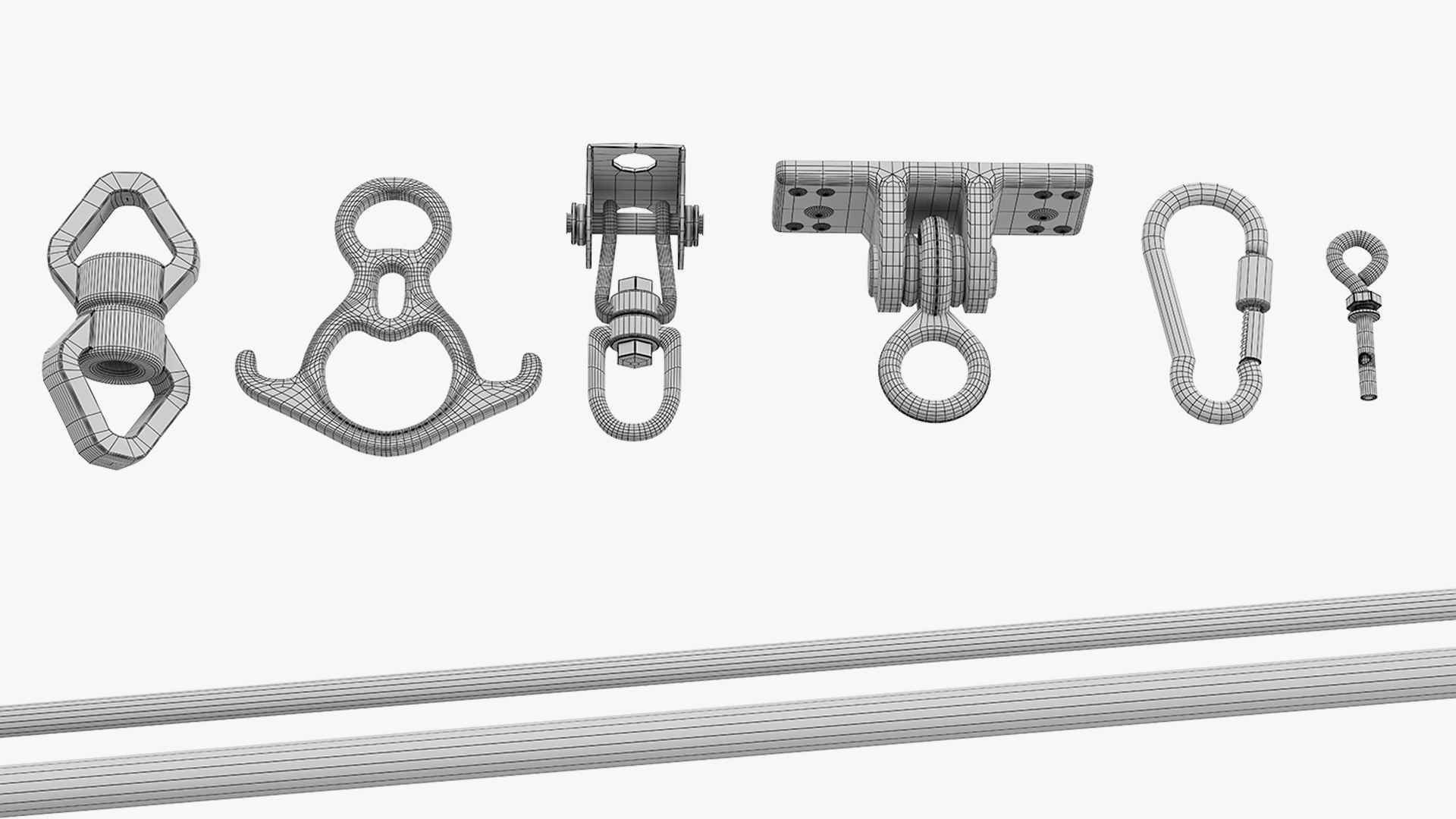 Versatile Set Of Realistic Rope And Rigging Equipment Models 3D Model ...