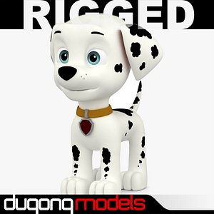3d model dugm08 rigged cartoon dog