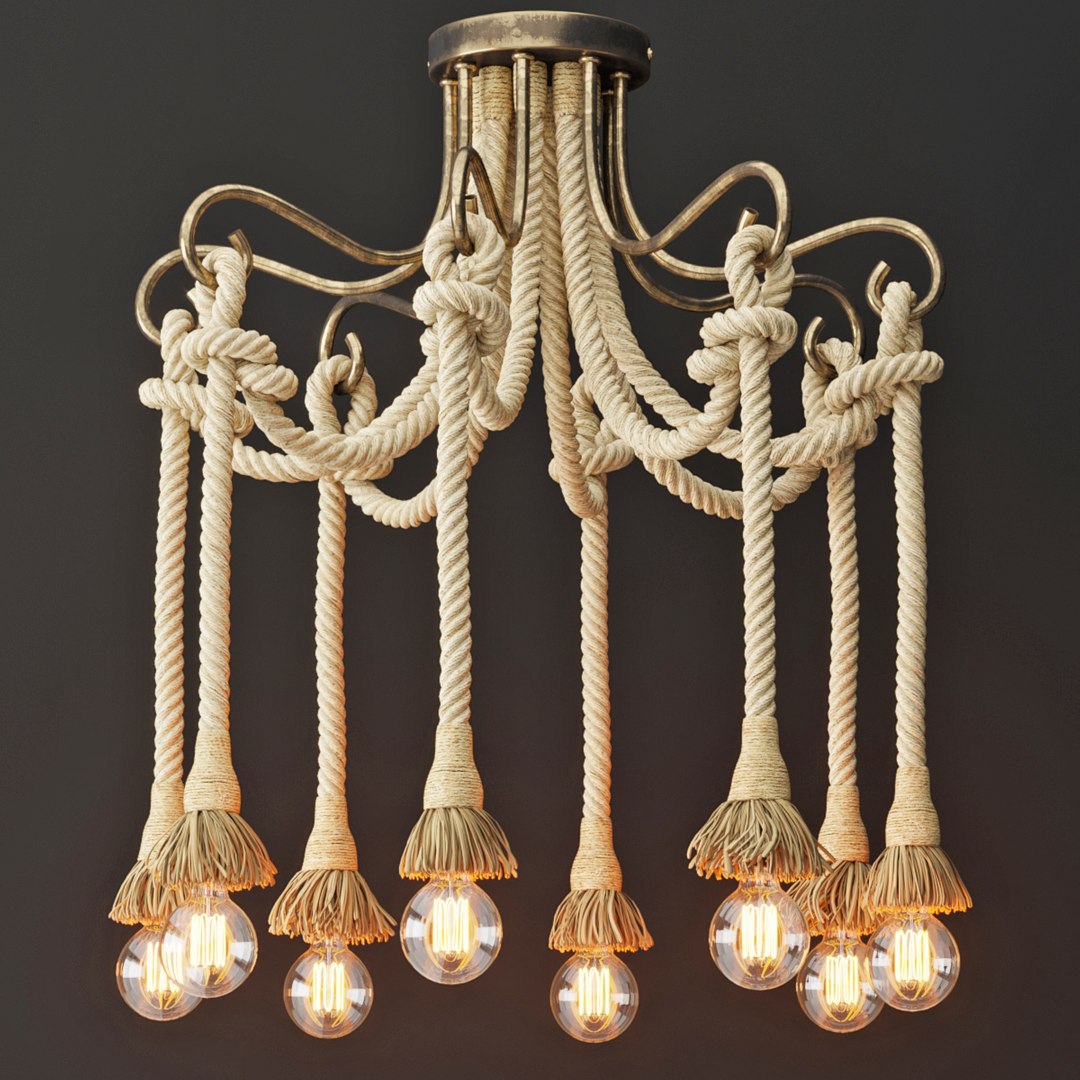Chandelier Rope 8 Loft 3D Model - TurboSquid 1566822