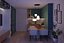 Mini cucina moderna a forma di U in blu e noce