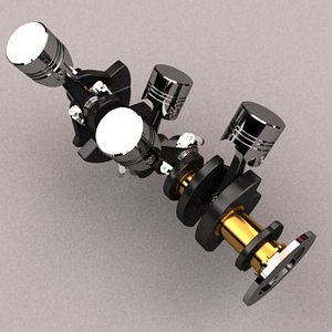 crank shaft car engine 3d model