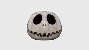 3D Pumpkin Head 06 White - Jack O Mask - Character Design model