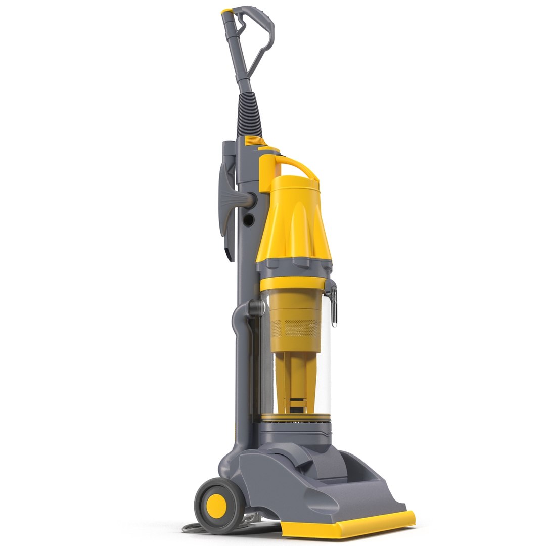 Stand Up Vacuum Cleaner Yellow 3D model preview