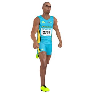 3D rigged sprinter model