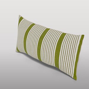 3D Striped Green Throw Pillow