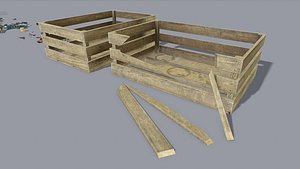 3D Wooden Alcohol box PBR Game Ready