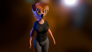 3D Yennifer Anthro Fox model