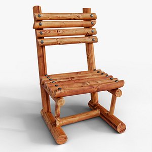 Log Cabin Rocking Chair 3D model