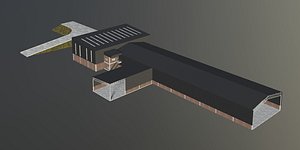 Warehouse with loading area 3D model
