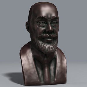 3d model bronze bust nobel