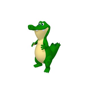 3D Crocodile cartoon 03 model