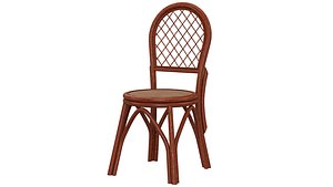 3D WICKER-RATTAN-WOODEN-RATTAN-DINING-CHAIR model