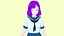 Anime School Girl Aki 3D model