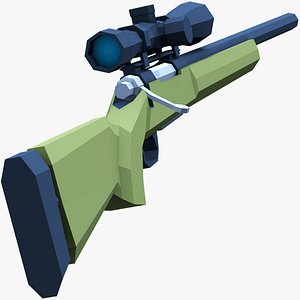 Stylized M24 Sniper Rifle Low Poly Mobile Ready model