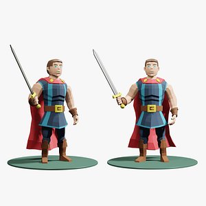 Low Poly Medieval Hero 3D model