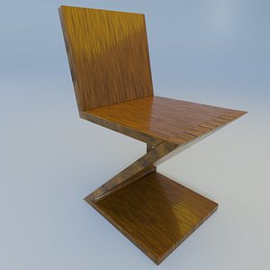 3D model Gerrit Rietveld ZigZag Chair
