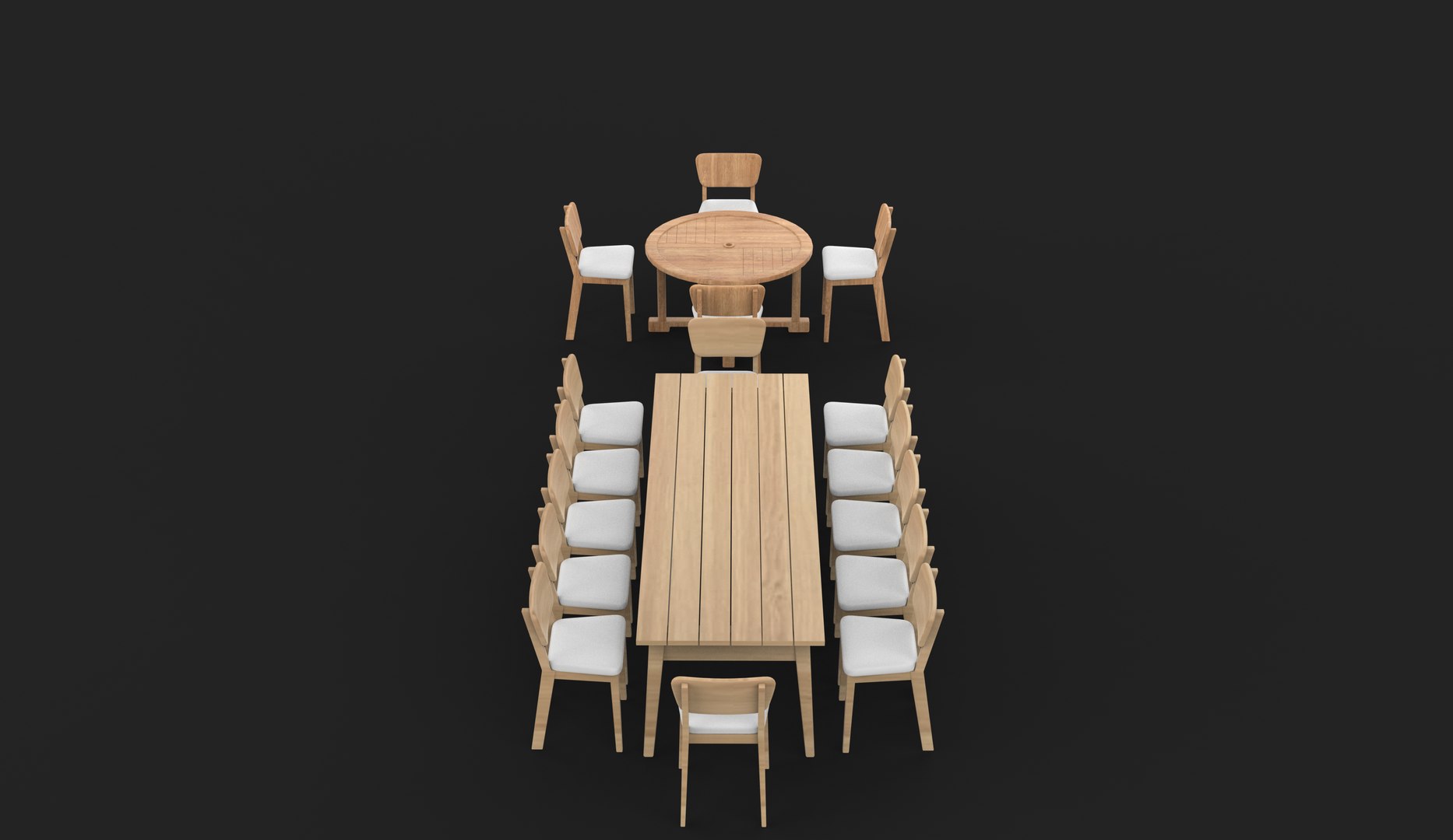 Extendable Dining Table Set 3D Model Model - TurboSquid 2532153