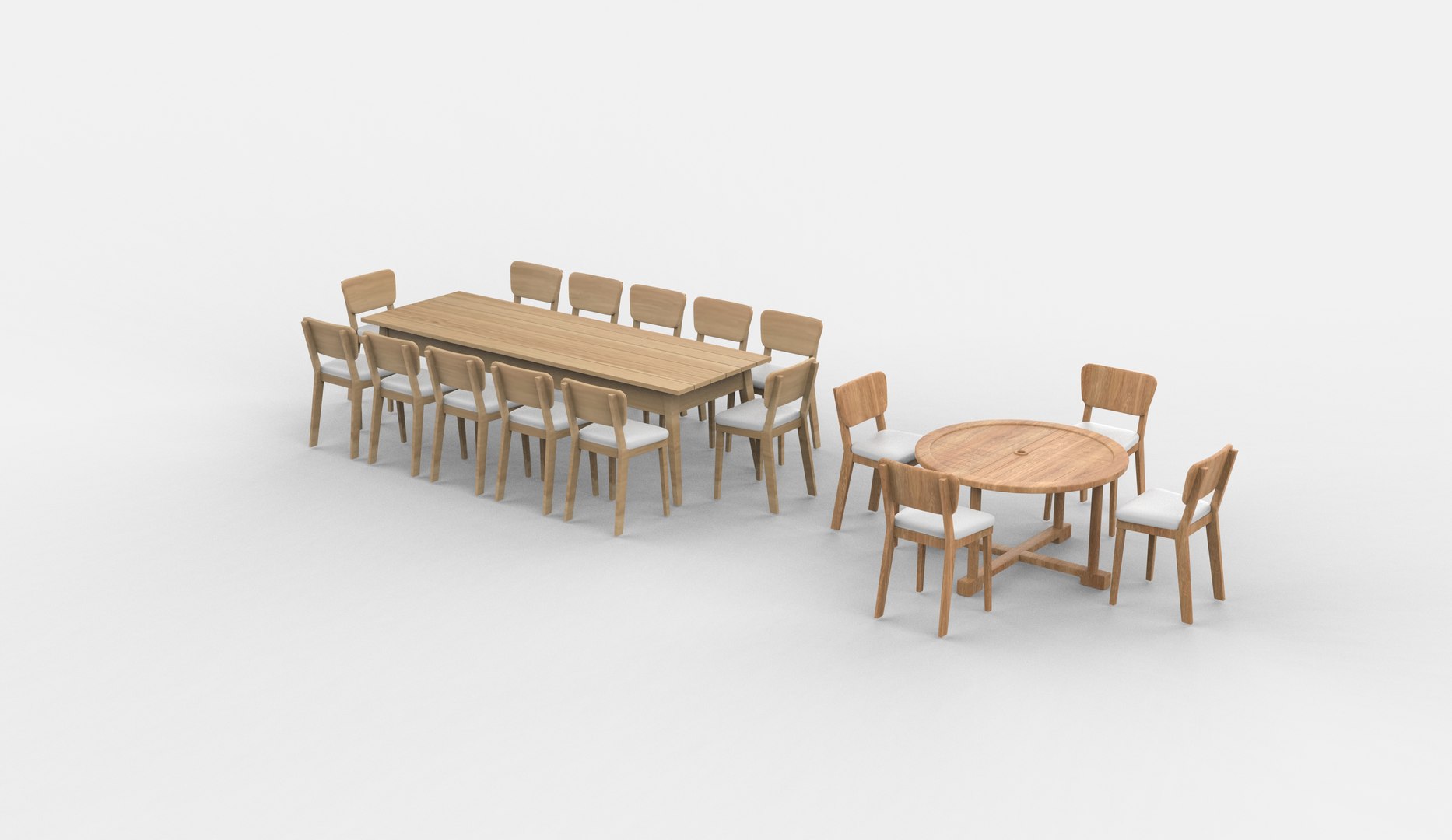 Extendable Dining Table Set 3D Model Model - TurboSquid 2532153
