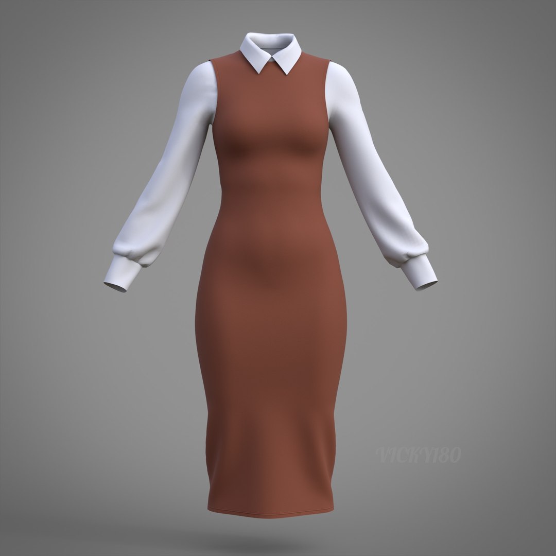 Pinafore Dress and Shirt Corporate Outfit - Two Piece Womens Office Clothing Set 3D model https://p.turbosquid.com/ts-thumb/Sy/r2VALB/2Q/dress0001/jpg/1771399513/1920x1080/fit_q87/7d6f7ca3027fe93501900260f8db263425747a65/dress0001.jpg