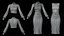 Conjunto de dos piezas para oficina de mujer: vestido y camisa tipo pichi.