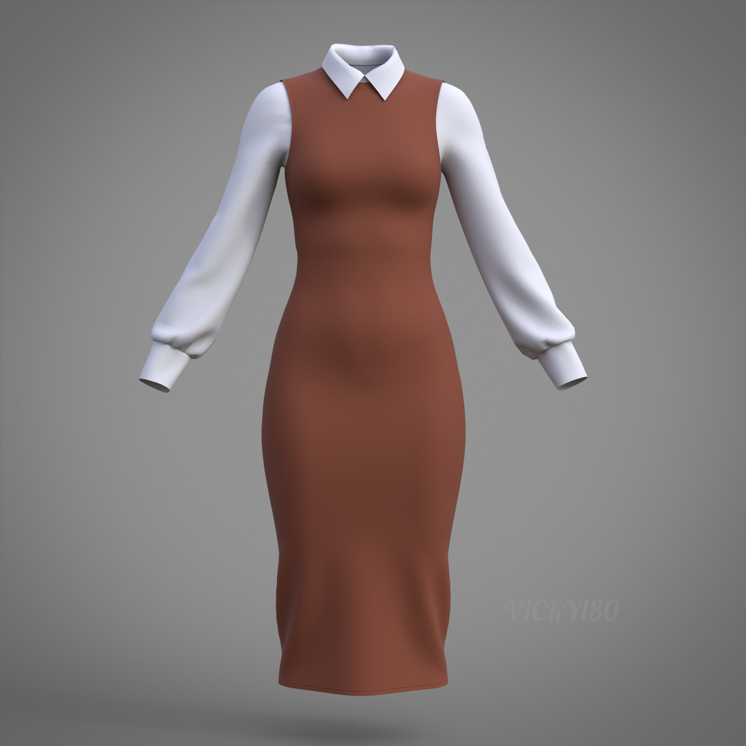 Pinafore Dress and Shirt Corporate Outfit - Two Piece Womens Office Clothing Set 3D model https://p.turbosquid.com/ts-thumb/Sy/r2VALB/J2/dress/jpg/1771400677/1920x1080/turn_fit_q99/8380f80635f8e2d9ab4d17a60a69854c6e13b1d1/dress-1.jpg