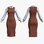 Conjunto de dos piezas para oficina de mujer: vestido y camisa tipo pichi.