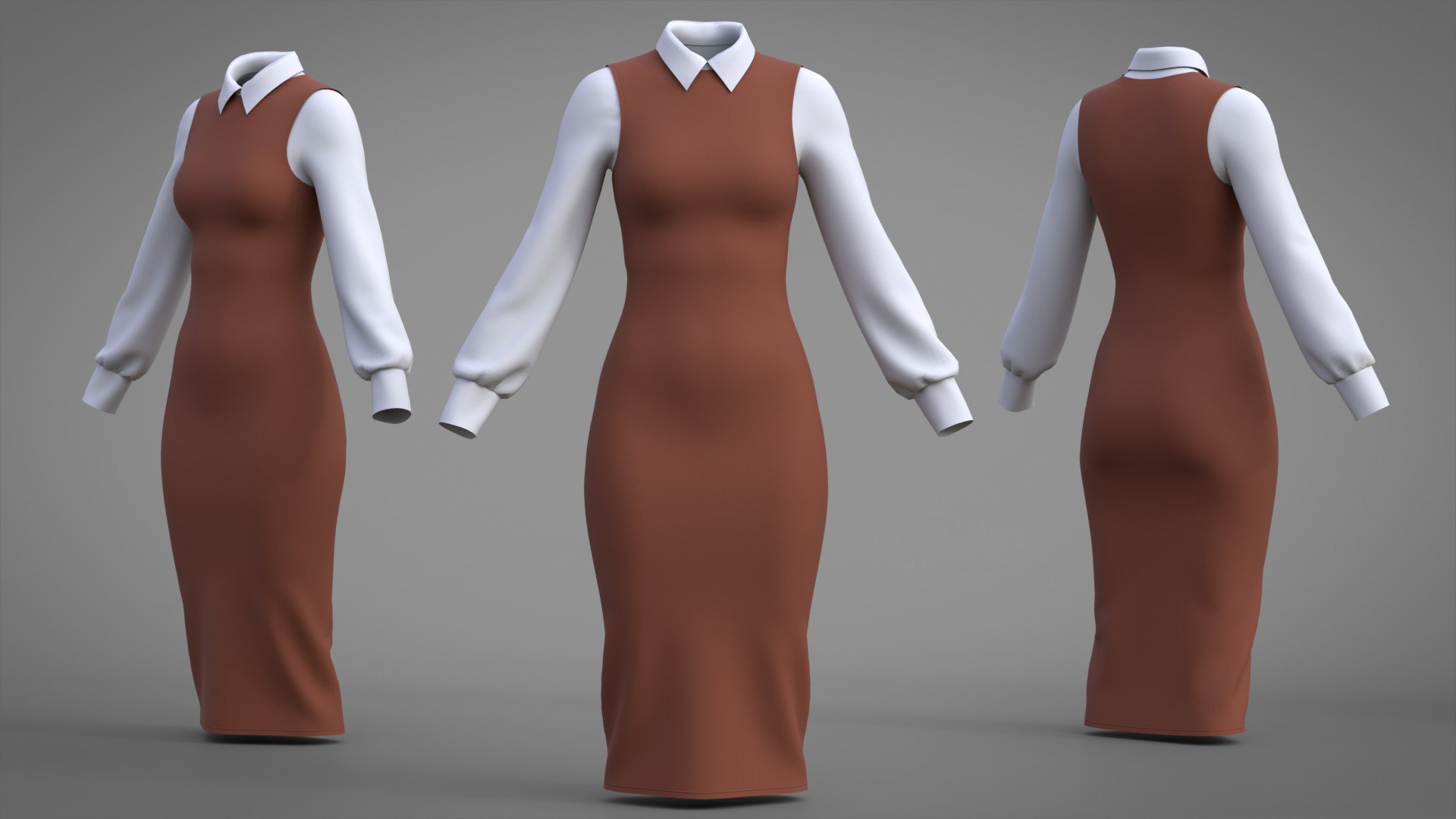 Pinafore Dress and Shirt Corporate Outfit - Two Piece Womens Office Clothing Set 3D model https://p.turbosquid.com/ts-thumb/Sy/r2VALB/WH/tb/jpg/1773760516/1920x1080/fit_q87/b64afe179df996d552017d6841baf3b9acf0f770/tb.jpg