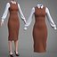 Conjunto de dos piezas para oficina de mujer: vestido y camisa tipo pichi.