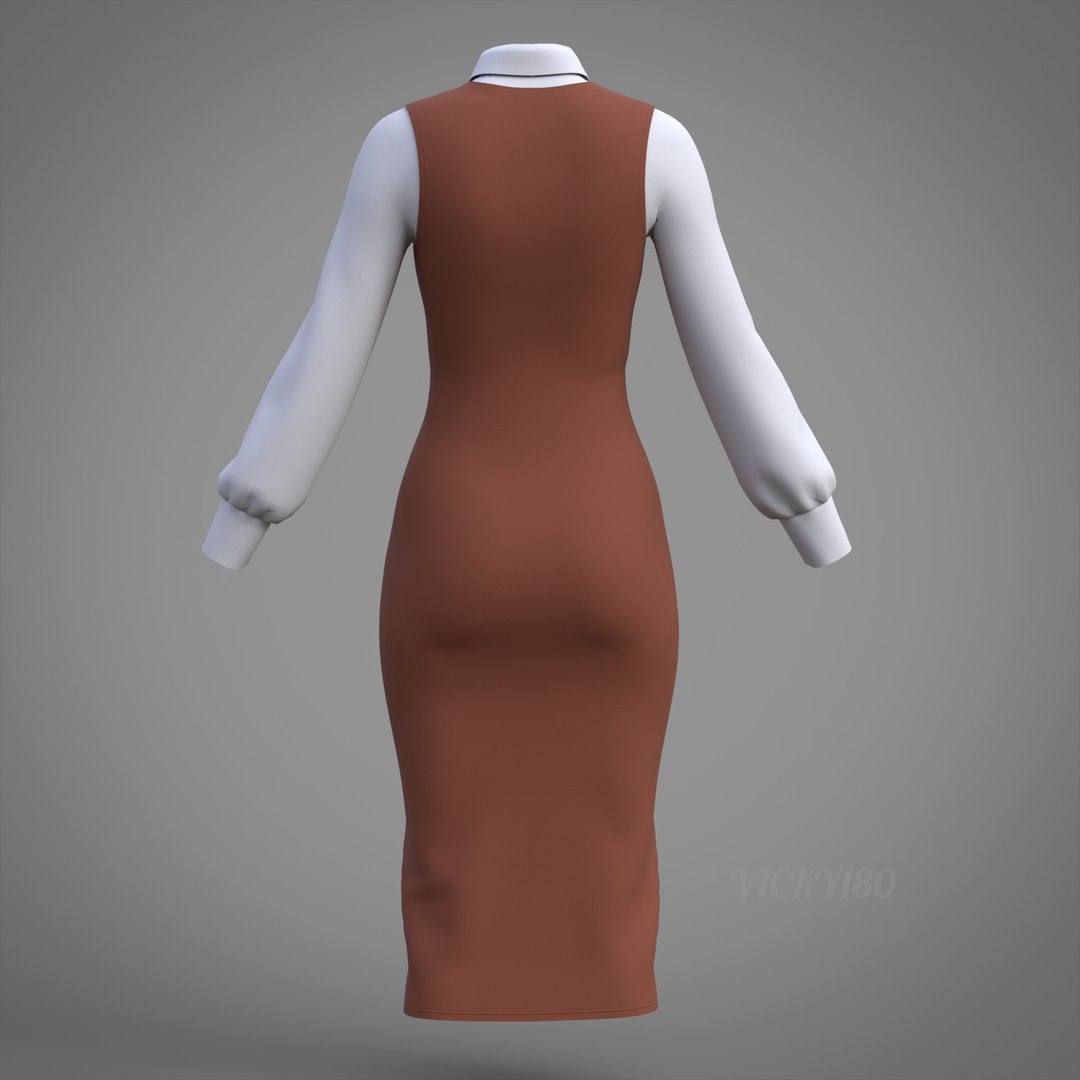 Pinafore Dress and Shirt Corporate Outfit - Two Piece Womens Office Clothing Set 3D model https://p.turbosquid.com/ts-thumb/Sy/r2VALB/kt/dress0016/jpg/1771399515/1920x1080/fit_q87/a955fb80e4637a02425acad97c3187837df5518a/dress0016.jpg